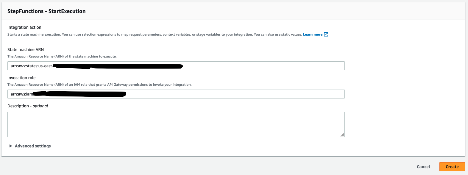 Step Function and IAM ARN for API Gateway Integration