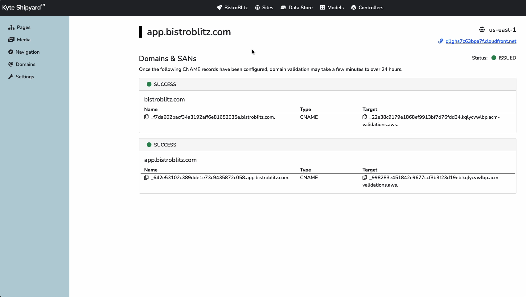 Validated DNS records